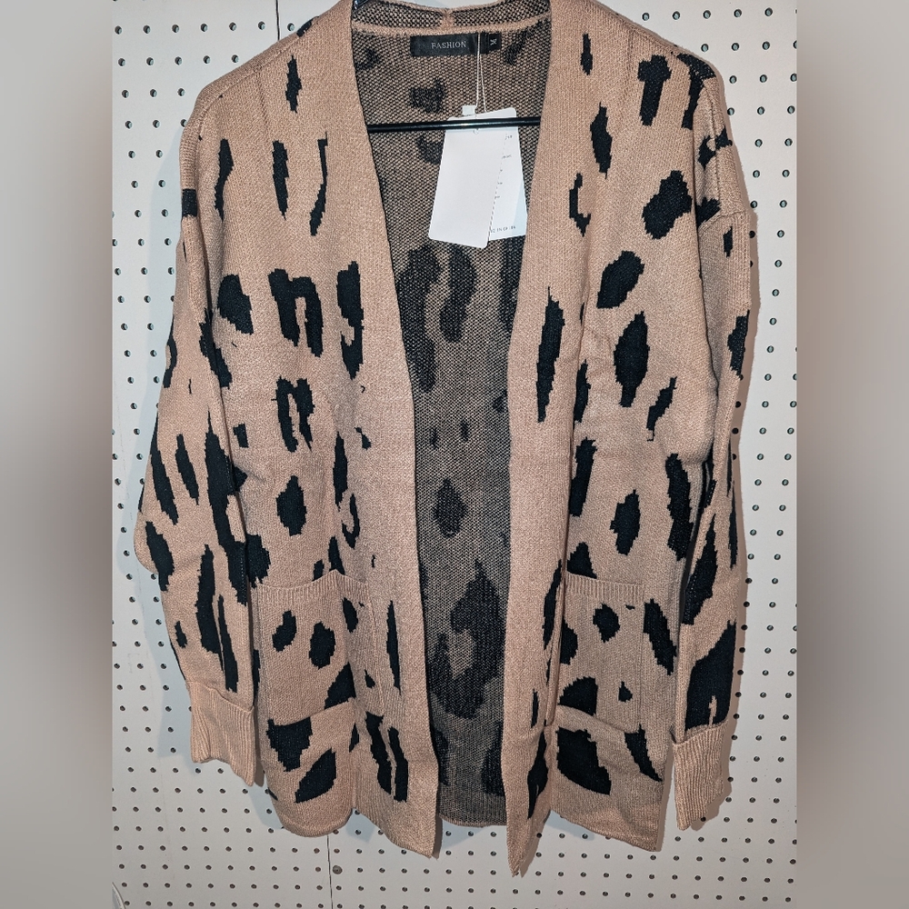 Leopard Print Cardigan Size Medium